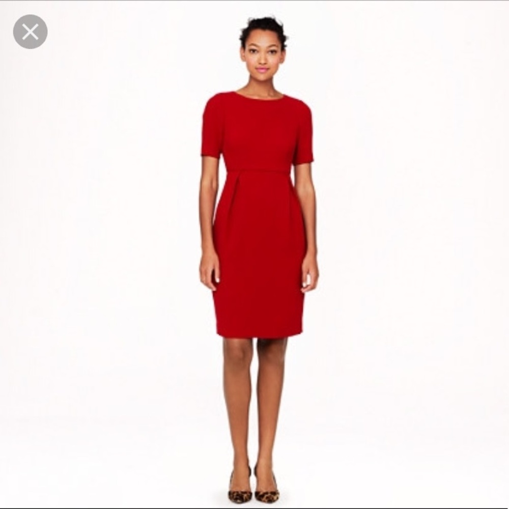 J Crew Red Crepe Dress